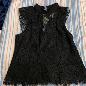 NWT Black lace blouse. Cute & sexy fit!